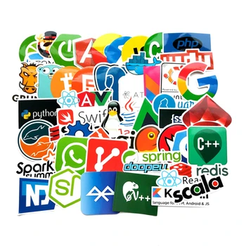 

RETROMAX 50pcs Laptop Stickers Programming Laptop Stickers Hacker Java JS PHP Docker Bitcoin HTML Cloud Language DIY Stickers