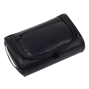 

Men Makeup Bag Fashion With Carry Handle Organizer Wash Storage PU Leather Multifunction Zipper Closure Waterproof Cosmetic