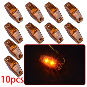 

Universal 10Pcs Amber Surface Mount LED Side Marker Light Lamp Plastic 12V-24V Car Van Truck Trailer Lorry