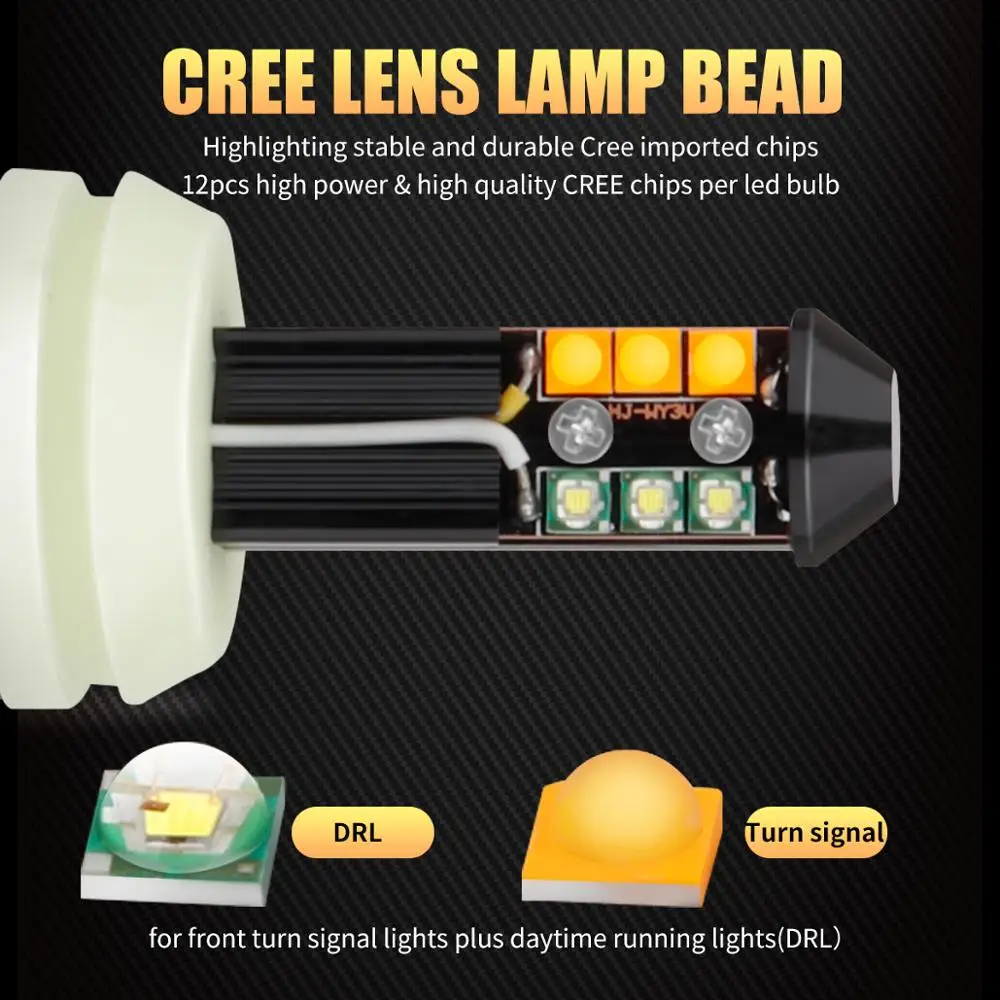 AILEO ǰ  ÷ 1156 7506 BA15S P21W LED Canbus ȸ ȣ   DRL 8SMD 12V 3000LM 48W  + 
