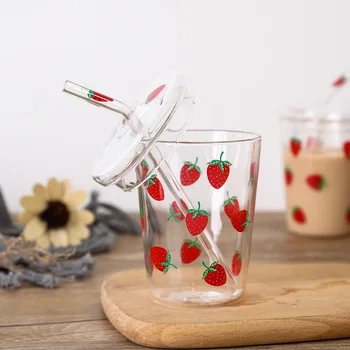 Kawaii Sweet Strawberry Cup With Straw 3