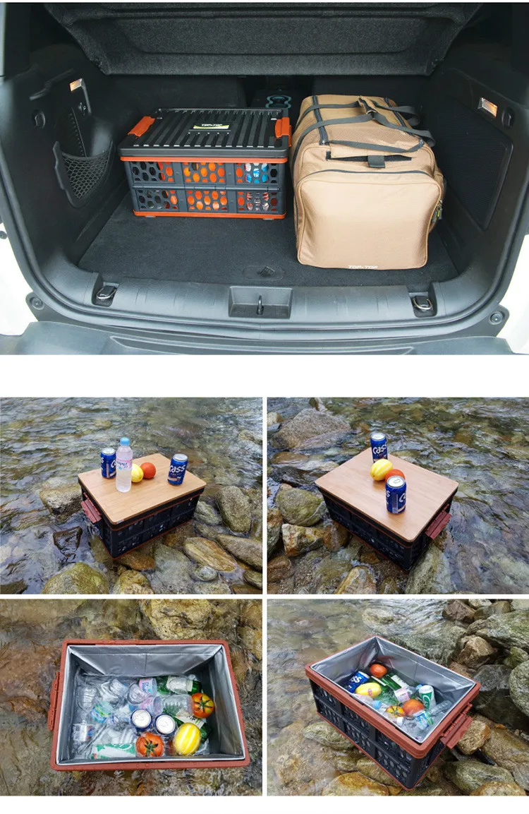 Автомобильный холодильник складной ящик для льда тепловой Открытый Кемпинг портативный держать прохладное ведро стол переносная пластиковая корзина для пикника