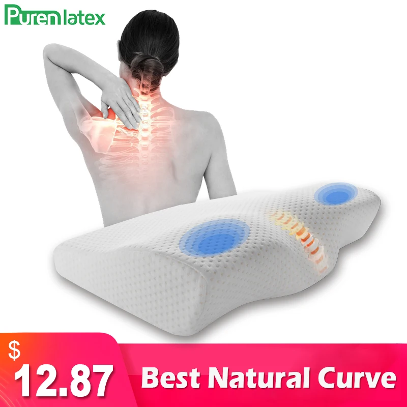 2 Pcs Bamboo Memory Foam Cooling Pillow for Neck Pain Side Back Stomach Sleepers