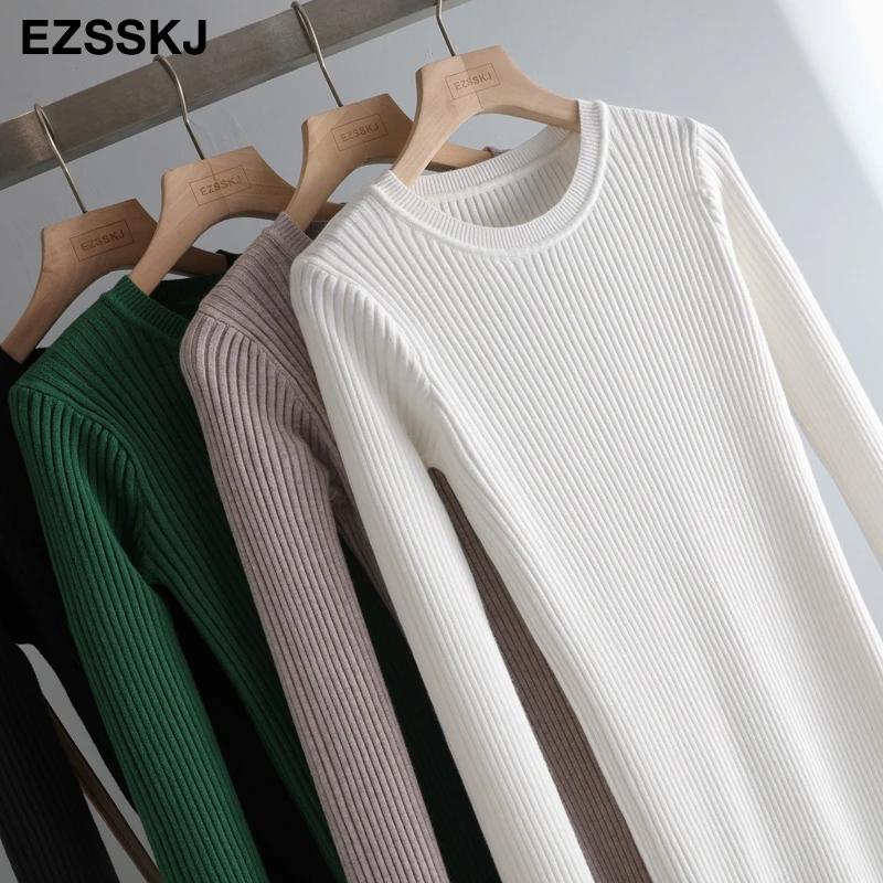 elegant Autumn Winter basic Maix  Sweater dress women solid bodycon Thick dress Female Jumper O-neck slim knit dress Long sleeve long sleeve dress