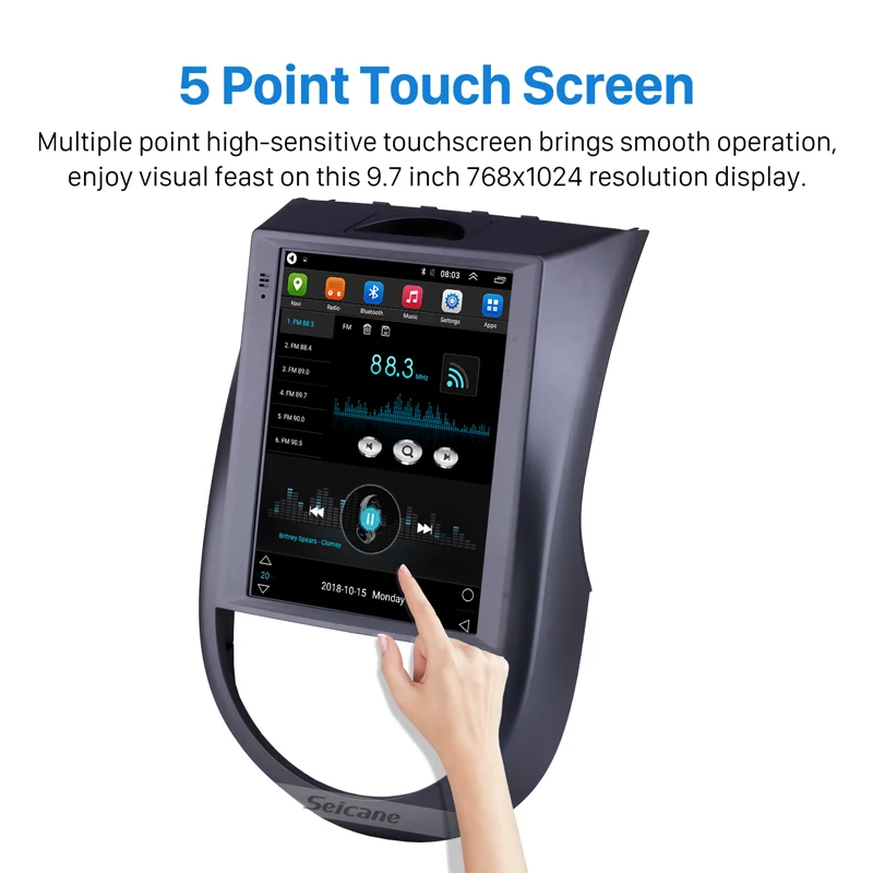 Sale Seicane Car Android 9.1 GPS 2Din Navi HD 9.7" Multimedia Player For Kia Soul 2015 Support Wifi FM DVR Steering Wheel Control 2