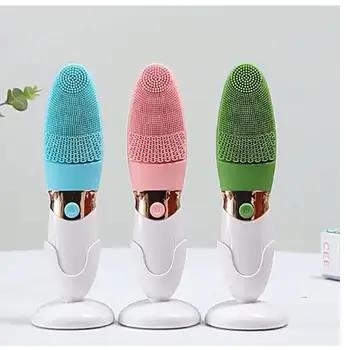 

Electric Silicone Facial Cleansing Brush Face Pore Cleaner Ultrasonic Vibration Waterproof Face Washing Tool Face Scrubber