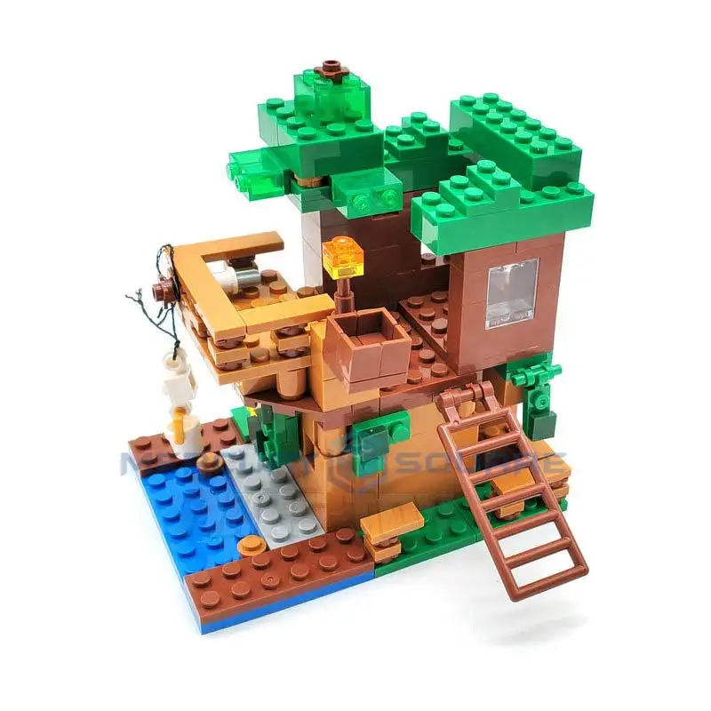 Small Tree House Building Blocks With Steve & Alex Action Figures Compatible My World Bricks Set Gifts Toys Small Tree House Building Blocks With Steve & Alex Action Figures Compatible My World Bricks Set Gifts Toys