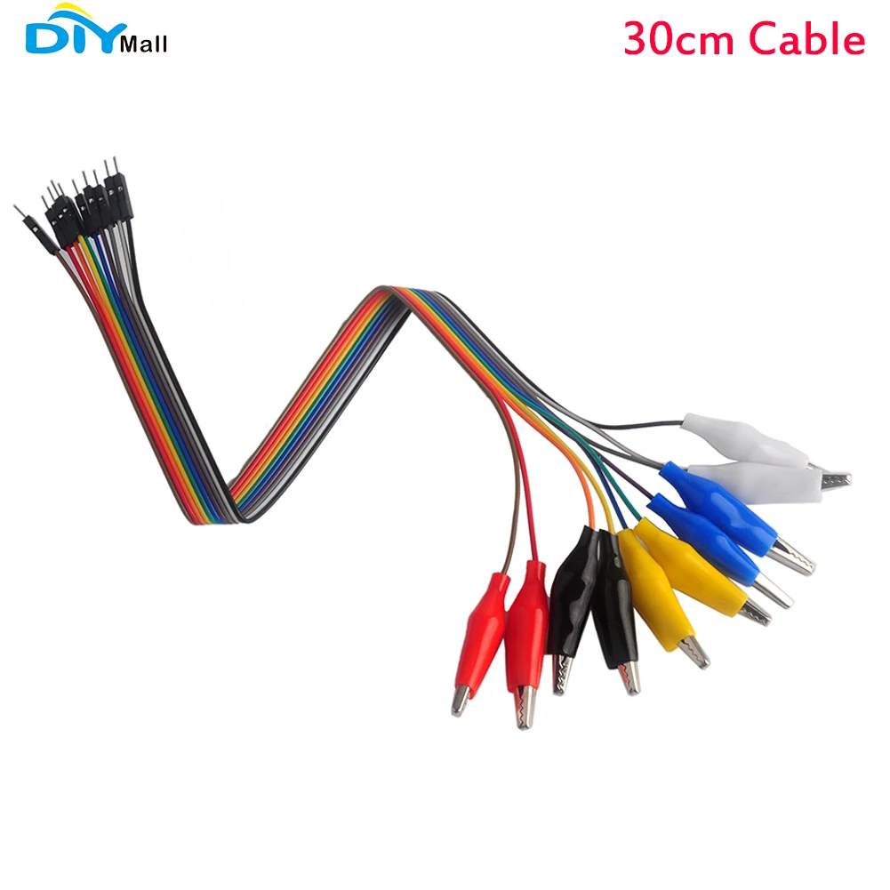 

10PCS/set Alligator Clip to Male Jumper Wire Bundle 30cm Cable for Arduino Micro:bit