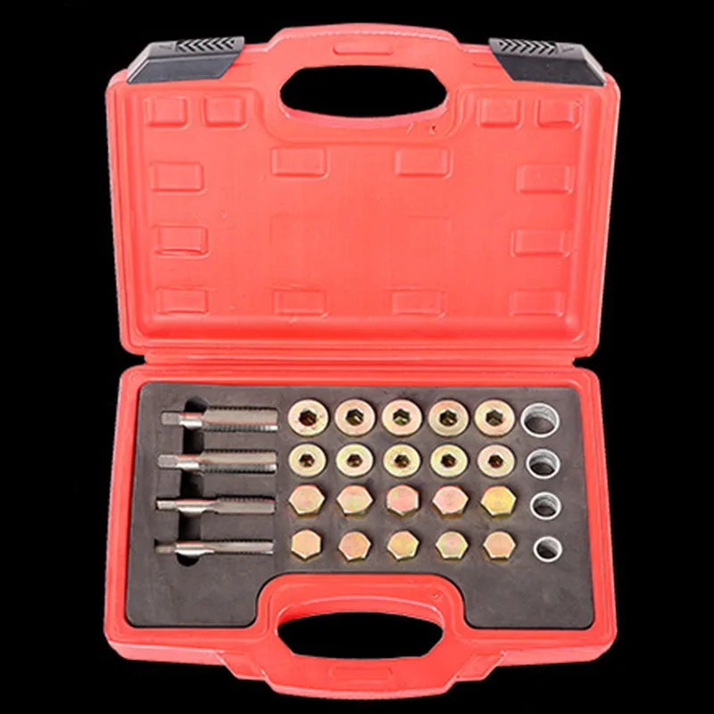 

64Pcs Oil Pan Thread Repair Kit Sump Gearbox Drain Plug Tool Set