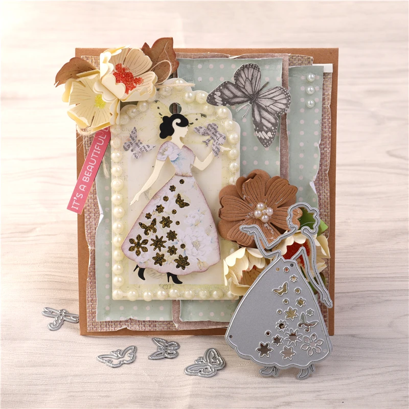 

Eastshape Dancing Girl and Butterfly Metal Cutting Dies New 2020 Craft Dies Scrapbooking Album Embossing Stencil Die Cut Decor