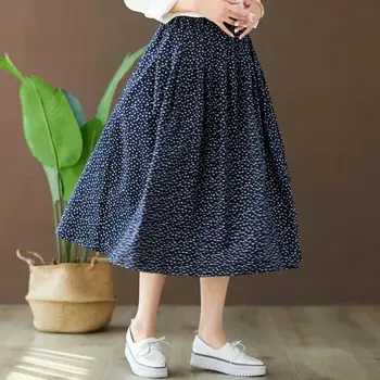 

KYQIAO jupe femme юбка женская mori girls autumn spring Japanese Harajuku style long sweet blue denim skirt