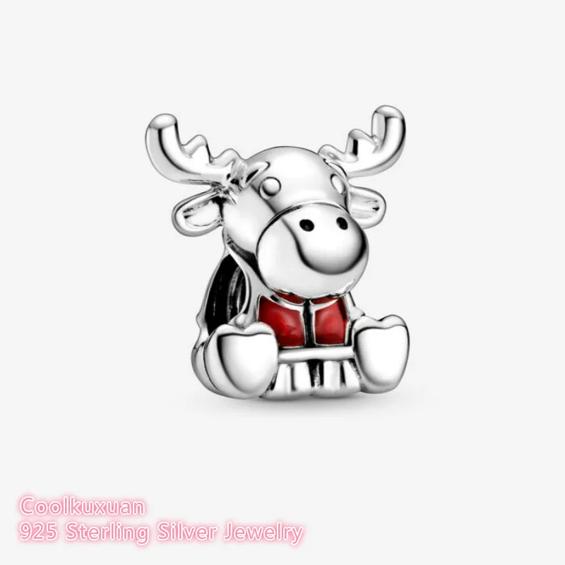 

100% Original 925 Sterling Silver Canada Moose Maple Leaf Charm beads Fits Brand bracelets Jewelry