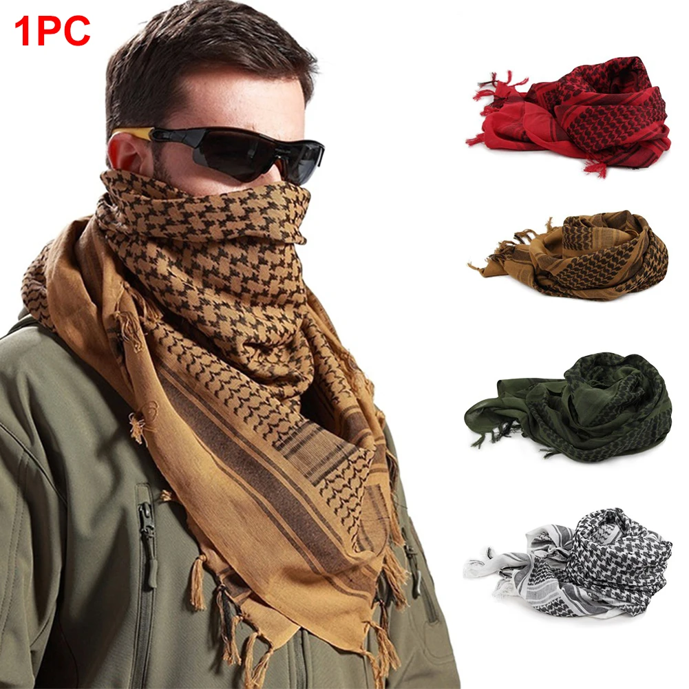 Face Veil Muslim Men Women Cycling Wrap Head Scarf Hiking Neck Outdoor Camping Shawl Travel Tassel Ends Cover