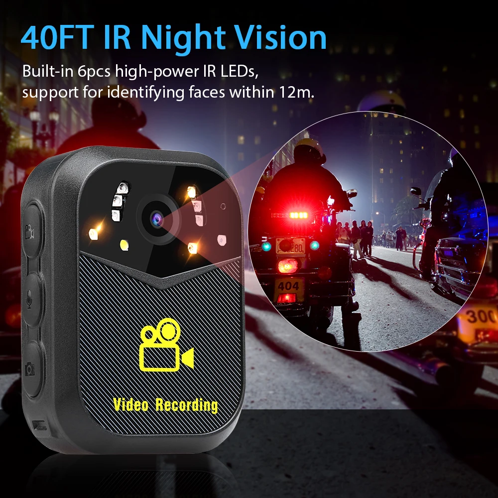 BOBLOV S11296P Body Worn Camera GPS WIFI APP Control Body Mounted Night Vision Camera Police cam DV