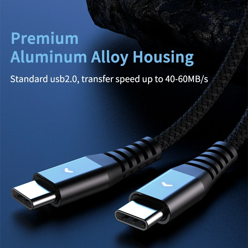 60W Type C To USB Type C Cable PD Fast Charging Data Wire For Samsung S20 Xiaomi QC4.0 Macbook Pro