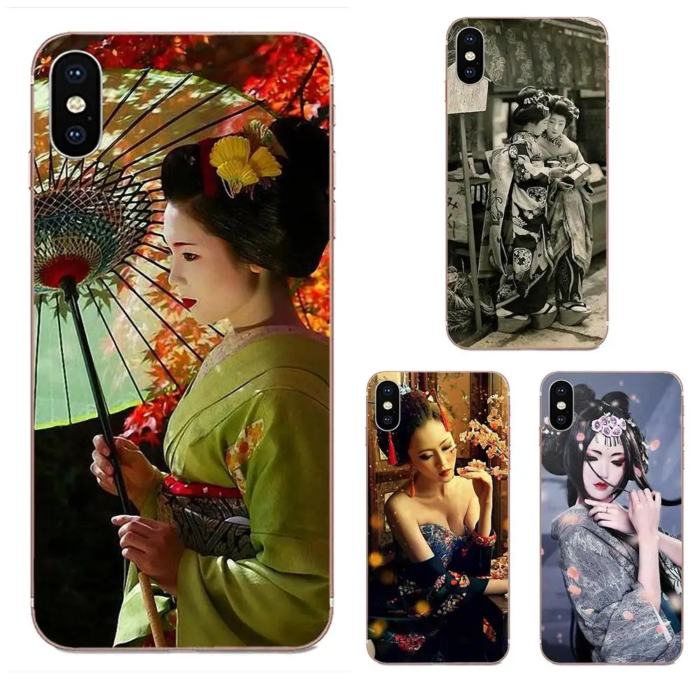 Maiko Henshin японская гейша Девочка мягкая защитная для Apple iPhone 4 4s 5 5C 5S SE 6 6S 7 8 11 Plus Pro X XS