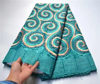 

African cotton lace embroidery swiss voile lace fabric with stones 2020 High quality Swiss voile lace in Switzerland PSA16-1