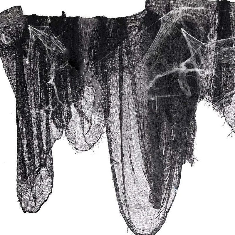 Украшение для Хэллоуина 4,6 м черная жуткая марлевая ткань Готический реквизит вечерние украшения для ночного клуба Декор Двери