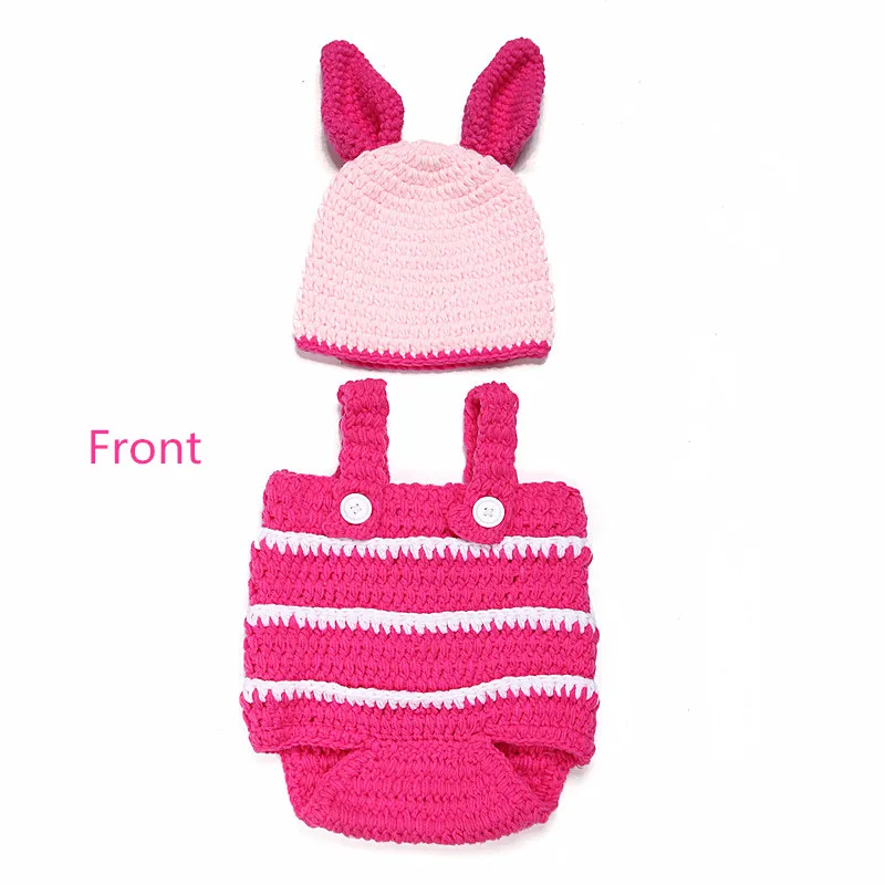 2Pcs/Set Newborn Photography Props Handmade Infant Outfits Baby Rabbit Shaped Crochet Knit Hat Shorts Warm Girls Clothes maternity and newborn photography near me