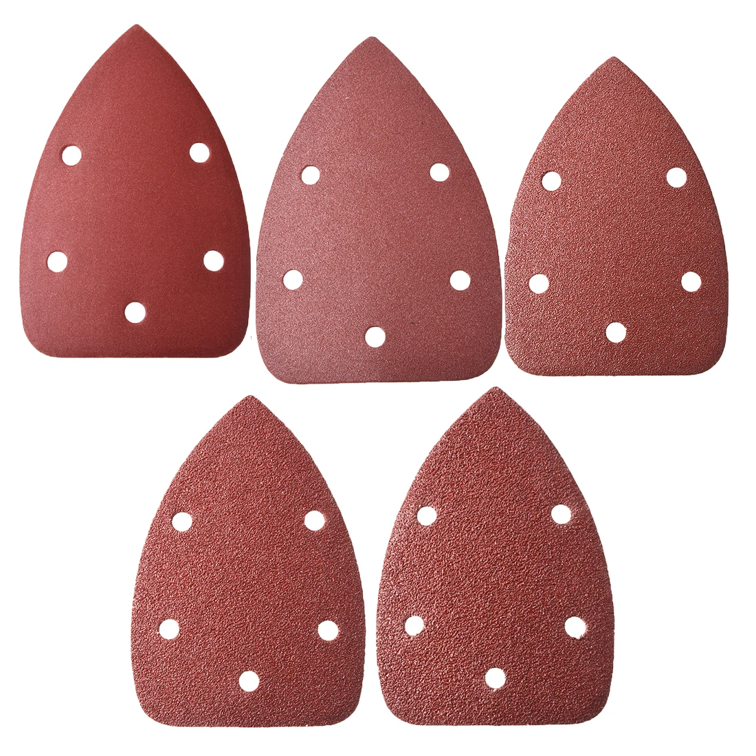 

uxcell 5pcs Triangle Detail Sandpaper Mouse Sander Pads Flocking Sanding Paper Assorted 5 Hole to Wood Rubber Leather Metal