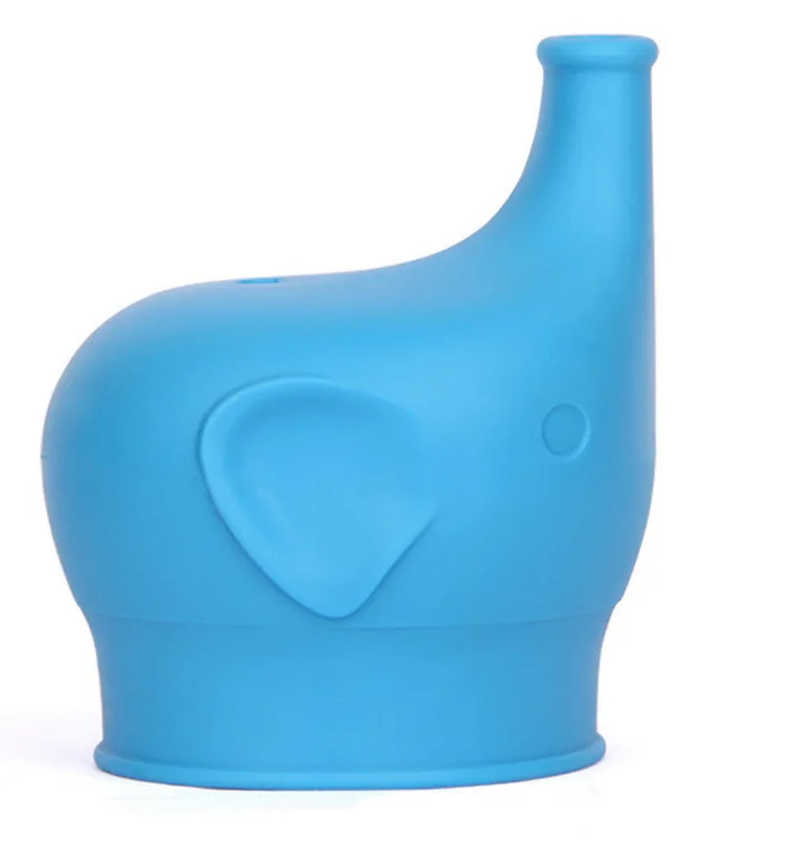 Blue Elephant Детская Крышка для чашек с защитой от перелива, многоразовая, силиконовая, растягивающаяся, герметичная, непромокаемая Крышка для поильника, безопасная, для любого поильника, бутылочка для кормления - Цвет: Blue Elephant