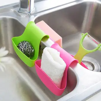 

Double Sink Drain Bag Storage Hanger Two Sided Kitchen Sink Sponge Holder Bag Drain Dish Cloths Bathroom Kitchen Tools