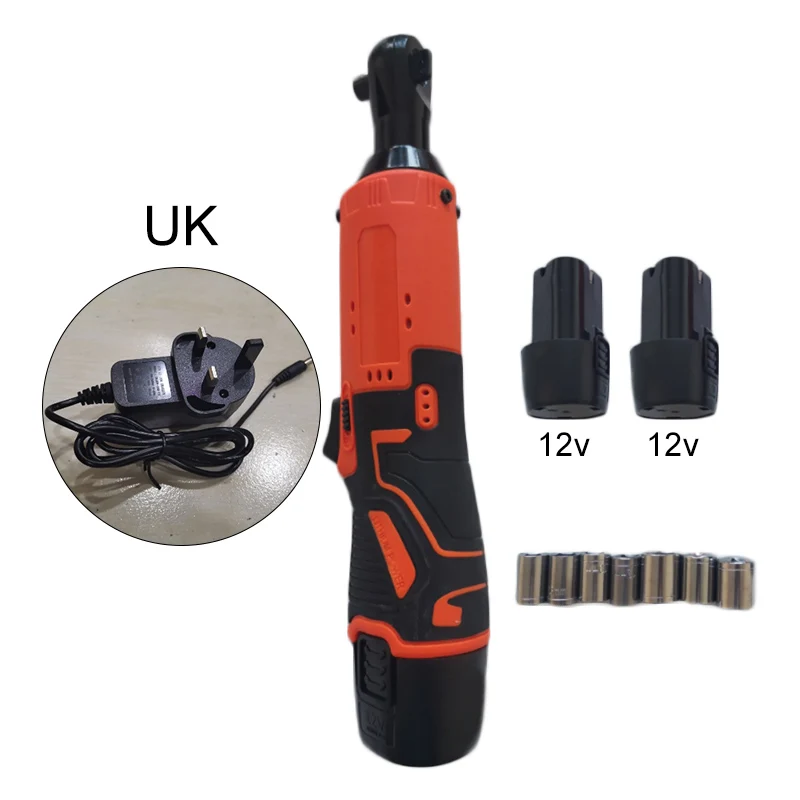 Cordless Electric Ratchet Wrench Kit Sleeves Scaffolding Torque Rechargeable Battery LED Working Light Power Repairing Tools