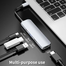 Robotsky usb-разветвитель высокой Скорость Алюминий USB 3,0 концентраторы 4 Порты и разъёмы Мощность Интерфейс с кабель usb-c/HDMI для MacBook Pro ноутбук ПК MacBook Air