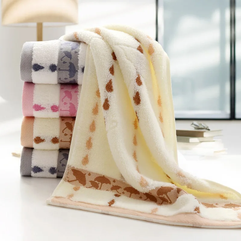 

Super Absorbent Soft Washcloth the Bath Pure Cotton Siege Back Word Bath 33 X 74cm High Quality Raindrops Umbrella Bath Towels