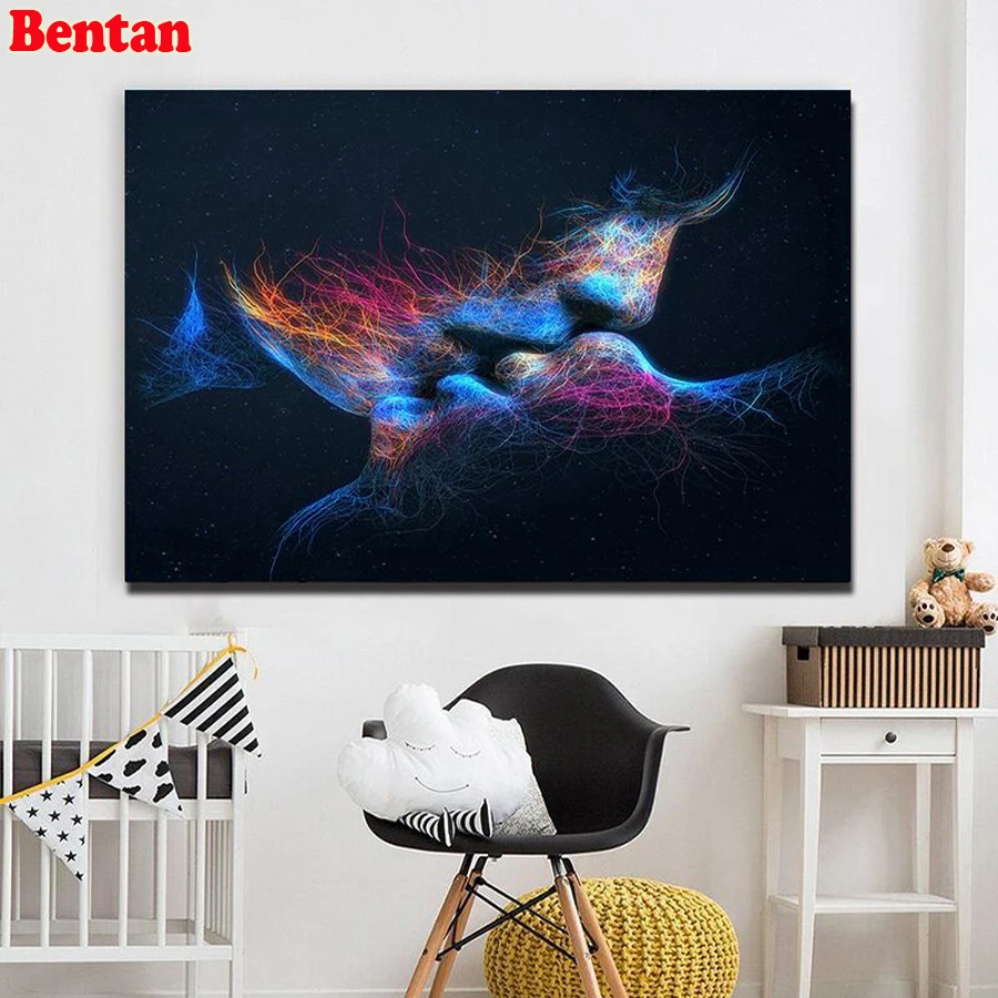 

Sweet Couple kissing Diamond Painting Full Square Rhinestones Pictures Diamond Embroidery Full Display DIY Diamond Mosaic Decor
