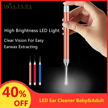 

Baby Ear Cleaner LED Ear Wax Removal Spoon Ear Cleaning Earpick With Light Luminous Easy To Extract Earwax Curette Clean Tool
