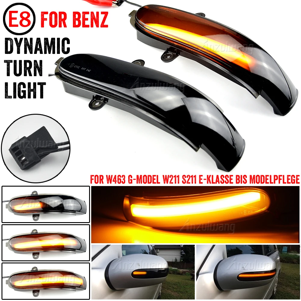 

For Mercedes Benz E Class W211 S211 2002-2007 G Class W463 LED Dynamic Turn Signal Light Side Mirror Blinker Sequential Lamp