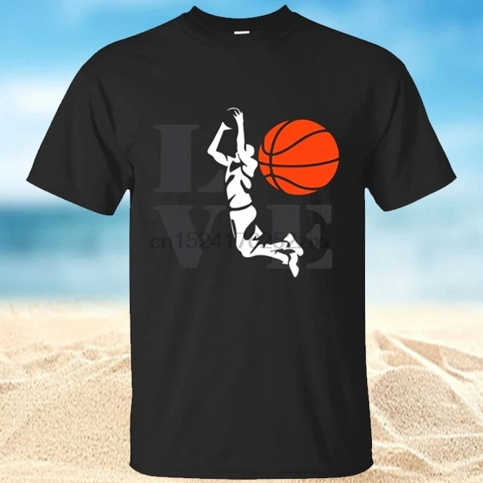 Fashion Custom I Love Basketballer Mens Printed T-Shirt |