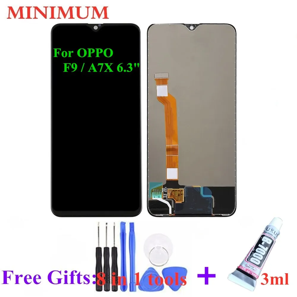

For OPPO F9 / A7X 6.3" LCD Display Touch Screen Digitizer Assembly + Tools Replacement Parts 100% Tested LCDs