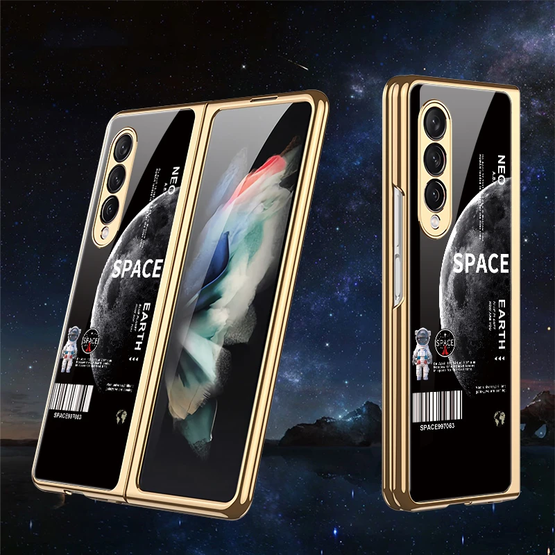 Glass Case for Samsung Galaxy Z Fold 3 5G Patterned Phone Cover