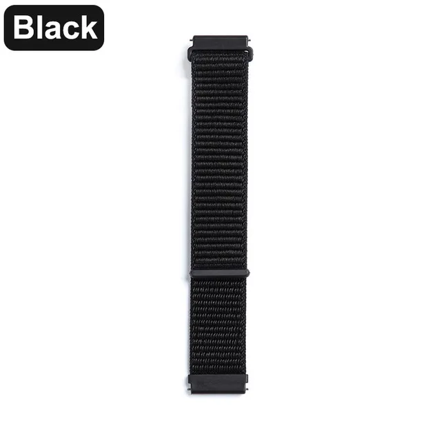 black Новая нейлоновая петля для Xiaomi Huami Amazfit bip/Stratos/Pace 22 20 мм наручный ремешок для Amazfit GTR 47 мм 42 мм браслет для samsung Galaxy Watch 46 мм 42 мм для samsung gear S3 ремешок - Цвет ремешка: black