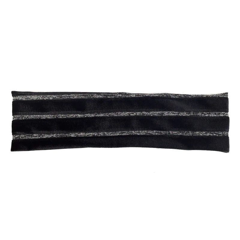 Geebro Женская Повседневная богемная повязка тюрбан мягкие бархатные эластичные повязки женские аксессуары для волос для девочек - Цвет: Black