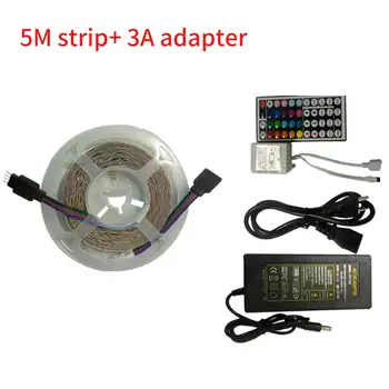 

5m 20m RGB Flexible DIY Decoration With 44Keys Controller LED Strip Light Non Waterproof Indoor Ribbon Home Safe Color Changing