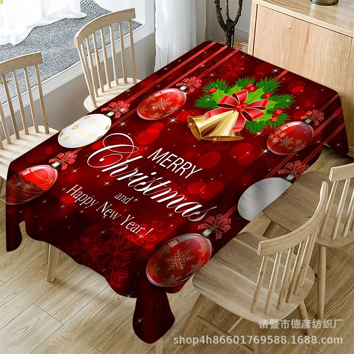 New Christmas Polyester Printed Table Cloth, Tea Table Cloth, Christmas Table Decoration and Dinner christmas tablecloth