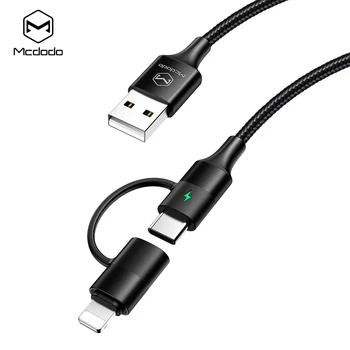 

Mcdodo 2 in 1 ios Type C Cable For Samsung Galaxy Huawei Xiaomi Type-C Charging Cable For iphone 11 pro xs max x 7 8 Plus