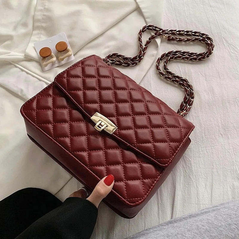 

Korean-Style Luxury Rhombus Single-Shoulder Bag for Women 2020 New Women's Brand Designer Underarm Bag Chain Messenger Bag