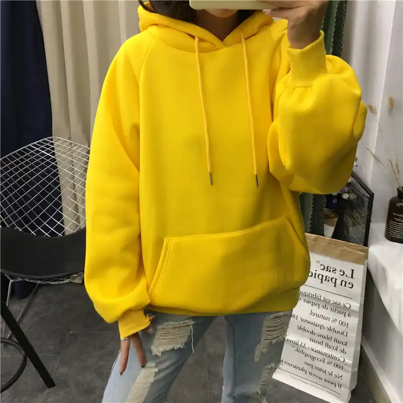 thick yellow hoodie