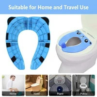 Upgrade Kids Panda Potty Training Seat Portable Travel Toilet Cover Foldable Reusable Pot Ring With Splash Guard Non-Slip Pads 1