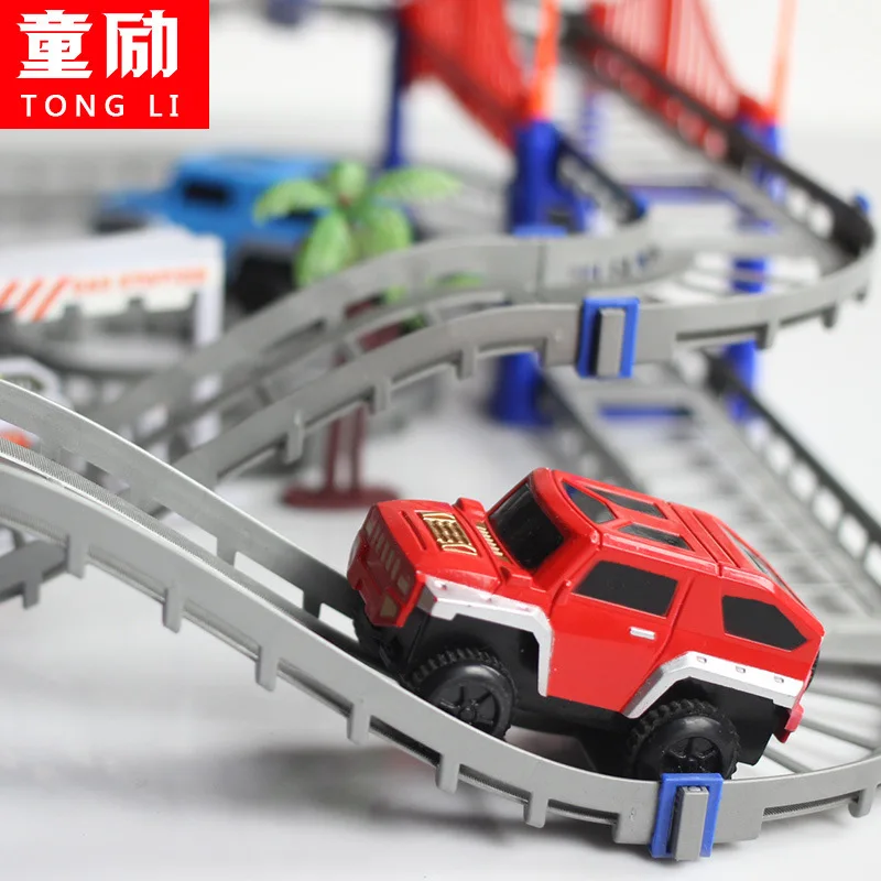 

Tong Li Flexible Camera Track Car tuo ma si Assembled Electric High-Speed Camera Track Educational Toy Children DIY Toy