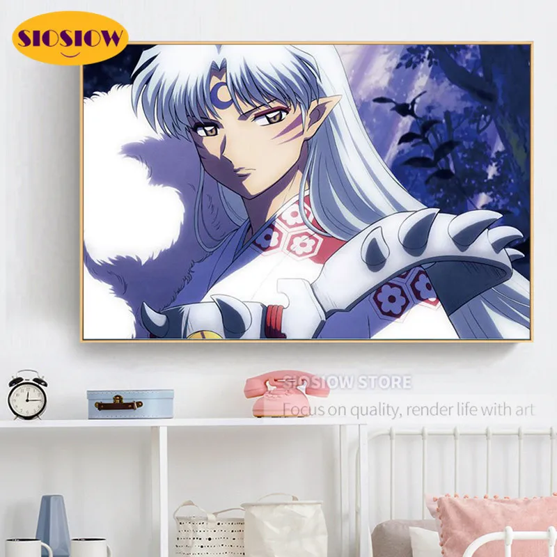 Алмазная живопись аниме Inuyasha 5D Сделай Сам фигурки героев полноразмерная 3D