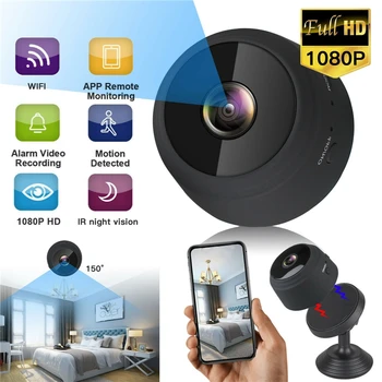 

HD 1080p Mini DV camera 150 ° wide-angle view 5m night vision distance camera work without Wi-Fi camera Motion detection alarm