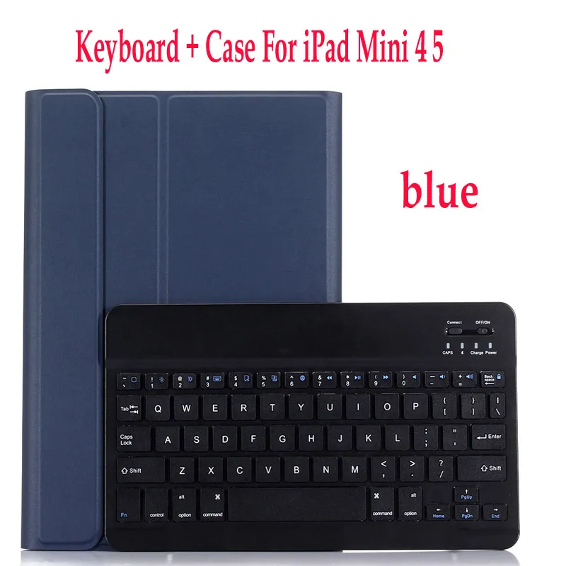For mini 4 5 blue Беспроводной Bluetooth чехол-клавиатура, для Apple iPad mini 1 2 3 Чехол-клавиатура для iPad mini 4 iPad mini 5 - Цвет: For mini 4 5 blue