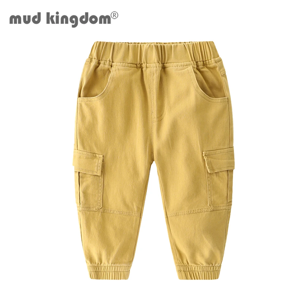 Mudkingdom/детские штаны для мальчиков Повседневные однотонные брюки карго с