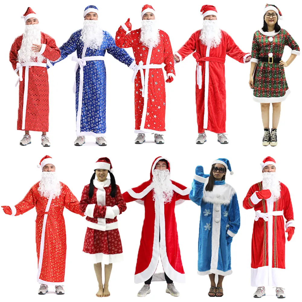 Volwassen Kerst Kostuums Kerstman Kostuum Massaal + Konijnenbont Mannen