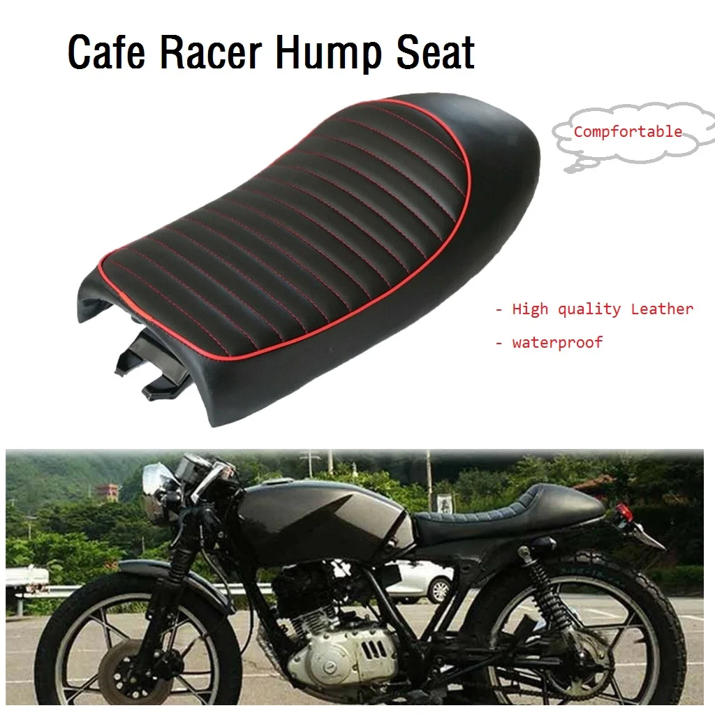 Flat Brat Universal Cafe Racer Seat - Vintage Saddle, Motorcycle Seat Cushion for Honda,Yamaha, Suzuki, Kawasak